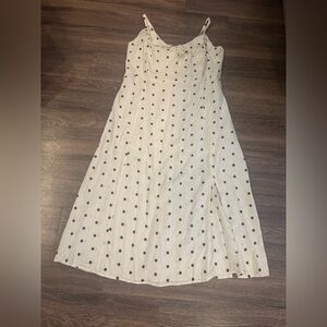 Old Navy White A-Line Skirt with Black Dots
